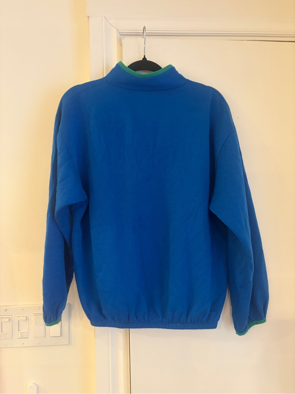 Vintage blue Quarter-Zip with Green Trim - Picture 5 of 11